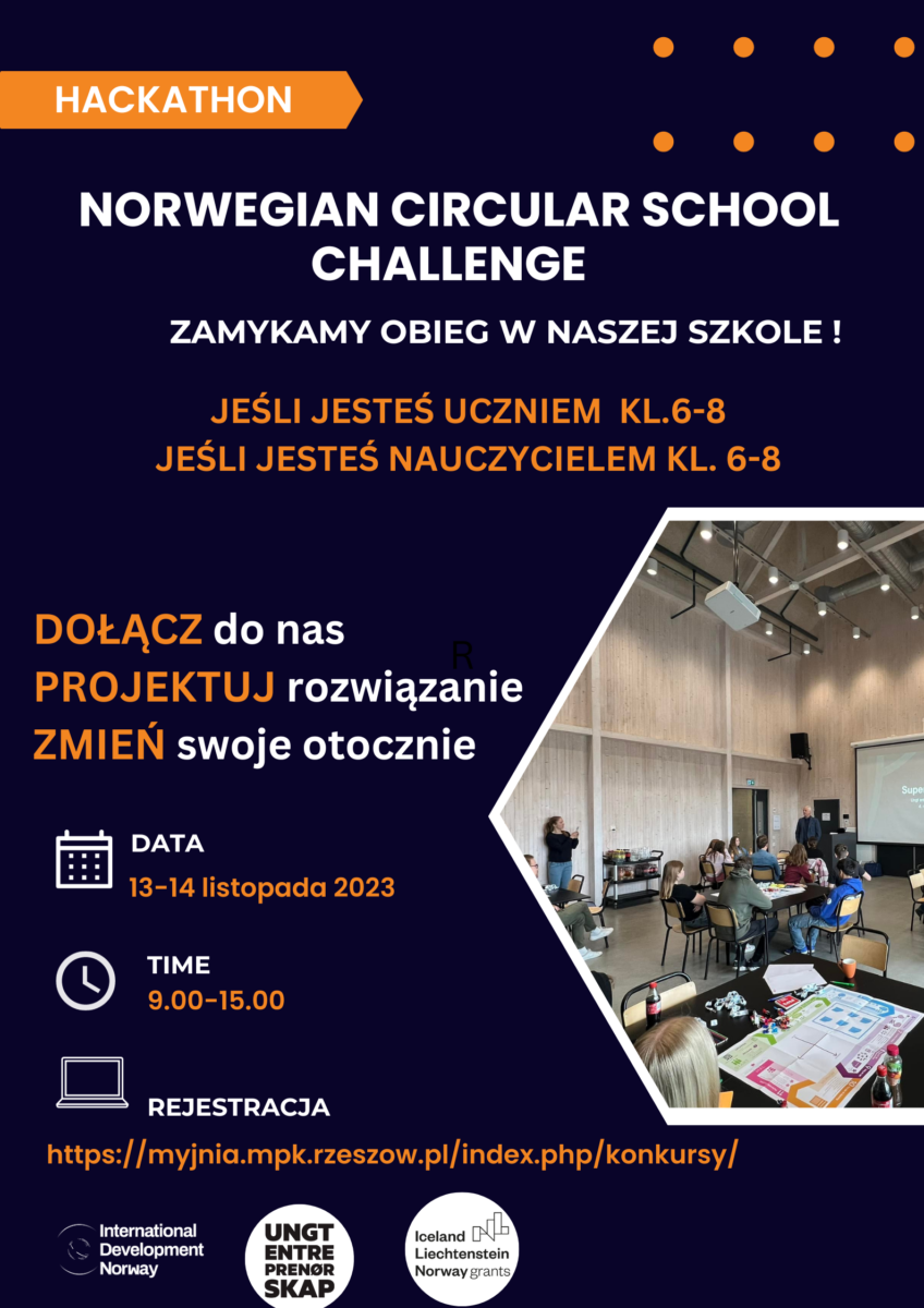 Norwegian Circular School Challenge – Zamykamy Obieg w Naszej Szkole – pierwszy cyrkularny Hackathon dla Młodzieży w Rzeszowie